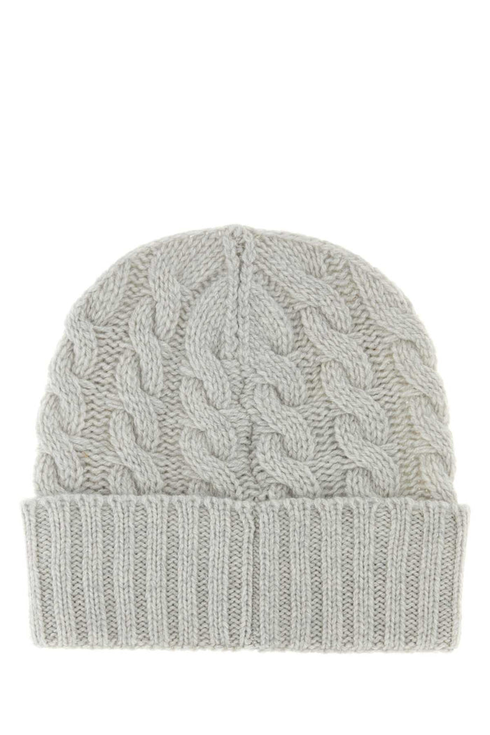 Grey Wool Beanie Hat Neve Exterior: Virgin Cuffie