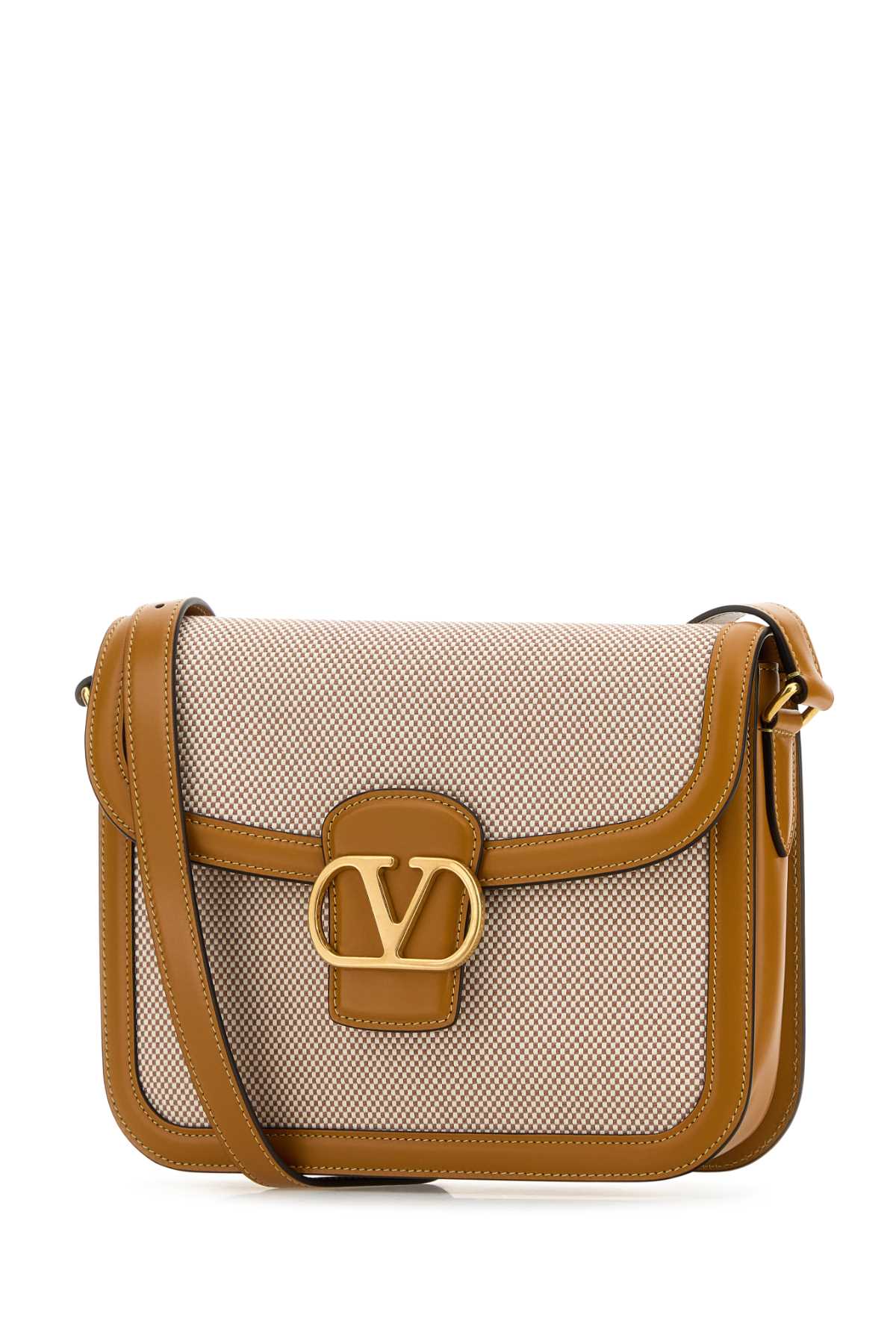Two-Tone Canvas And Leather 9to5 Shoulder Bag Naturaletobaccogoldencuir Borse A Tracolla