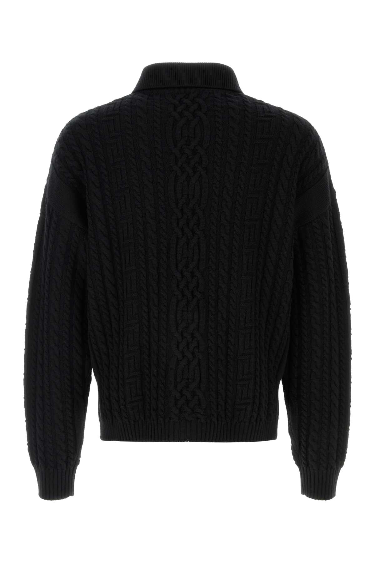 Black Cardigan Wool Exterior: Virgin Maglieria