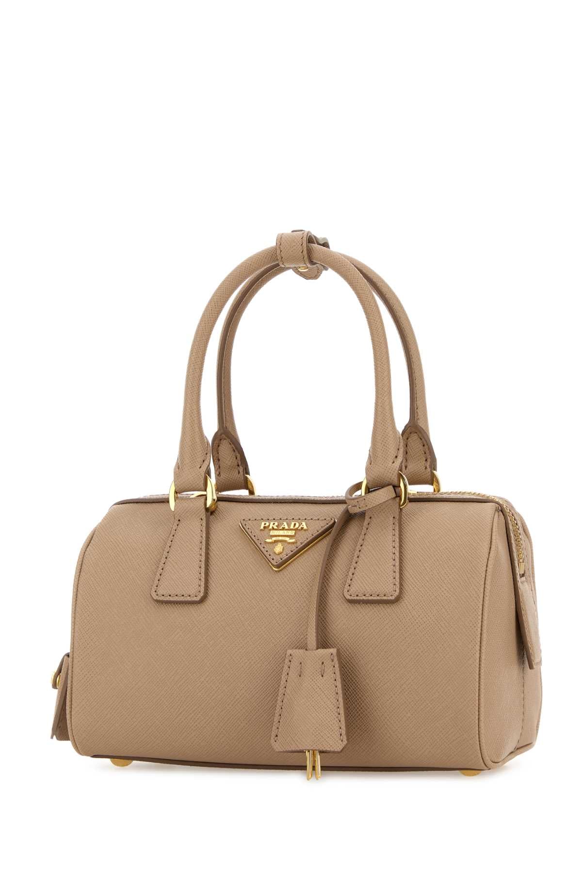 Cappuccino Leather Handbag Cammeo Borse A Mano