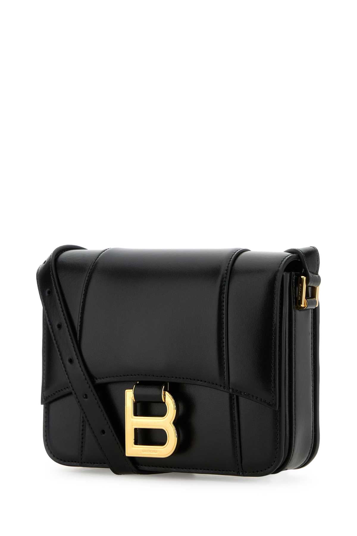 Black Leather Small Hourglass Crossbody Bag Borse A Tracolla