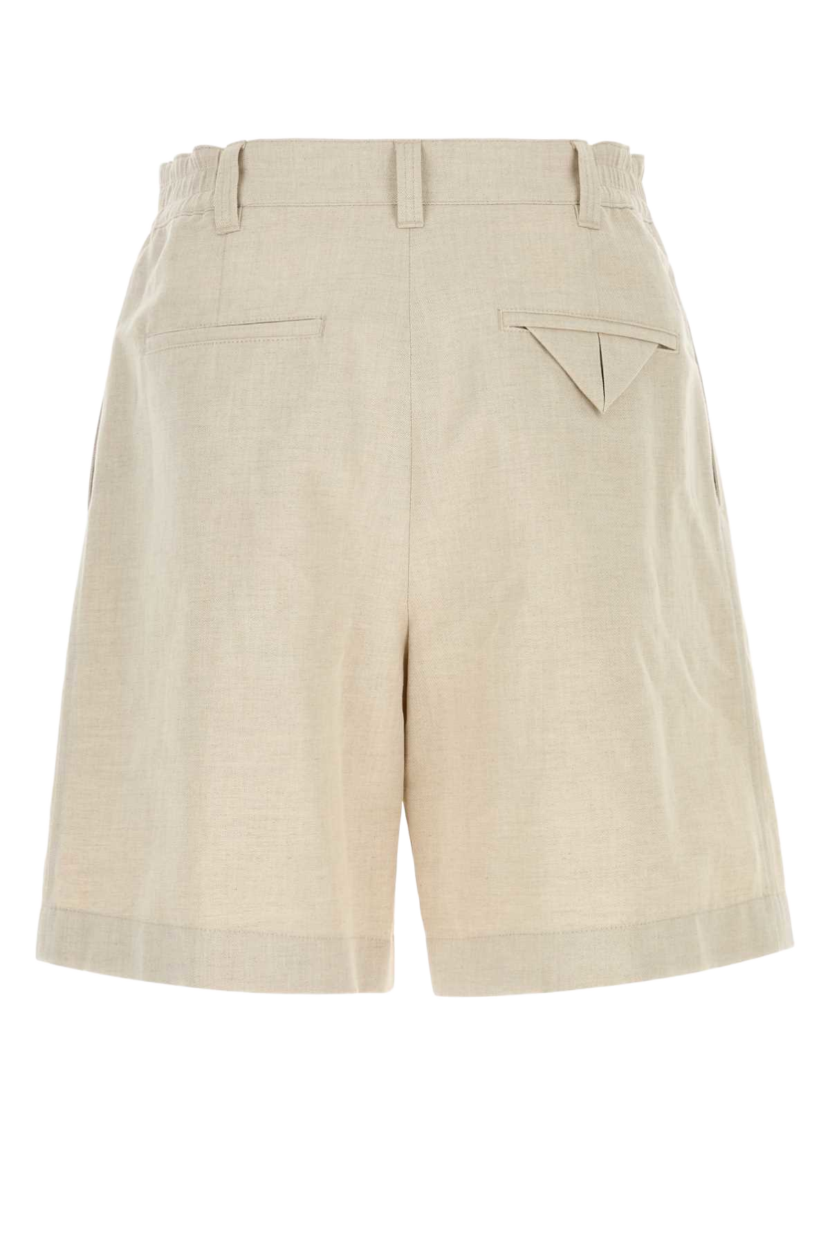 Sand Twill Bermuda Shorts Rockmelange Exterior: Linen Cotton