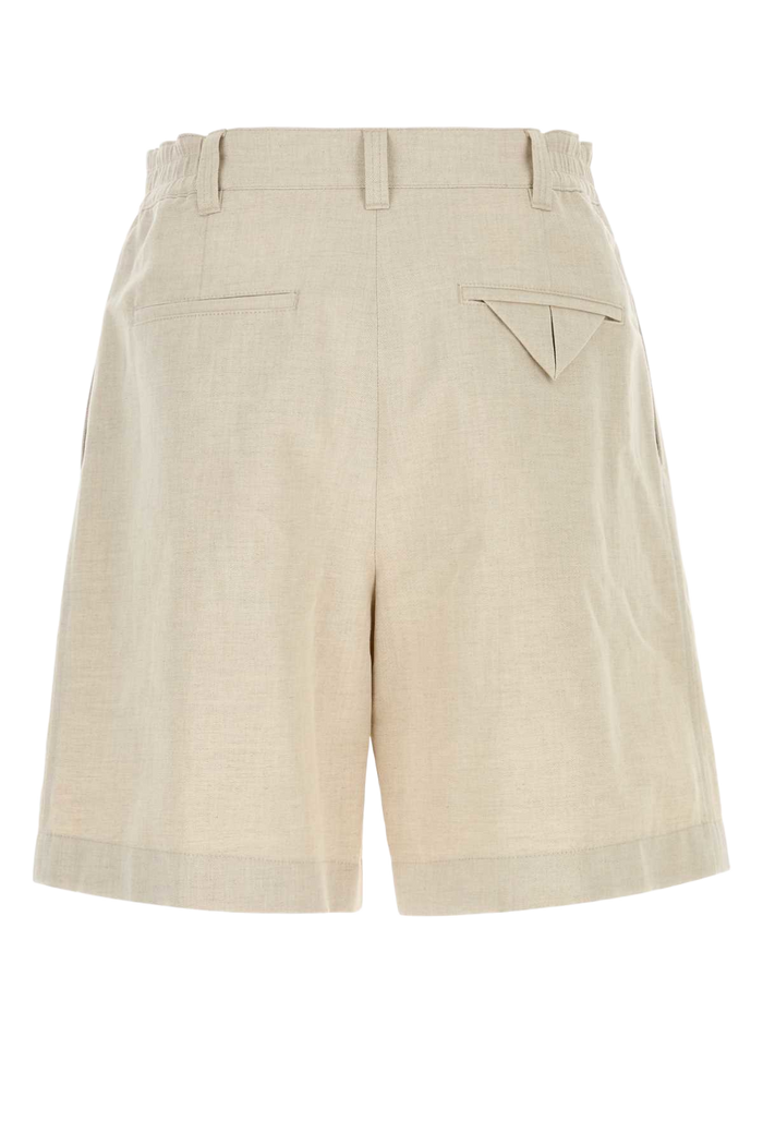 Sand Twill Bermuda Shorts Rockmelange Exterior: Linen Cotton