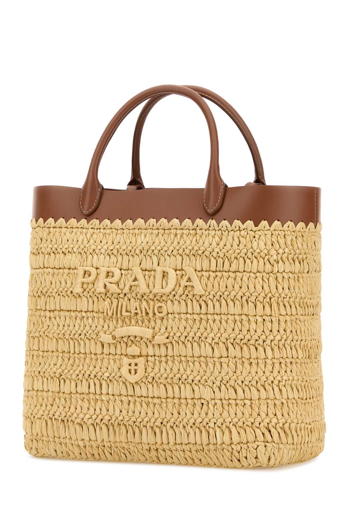 Naturale+cognac T Exterior: Raffia Leather Borse A Mano