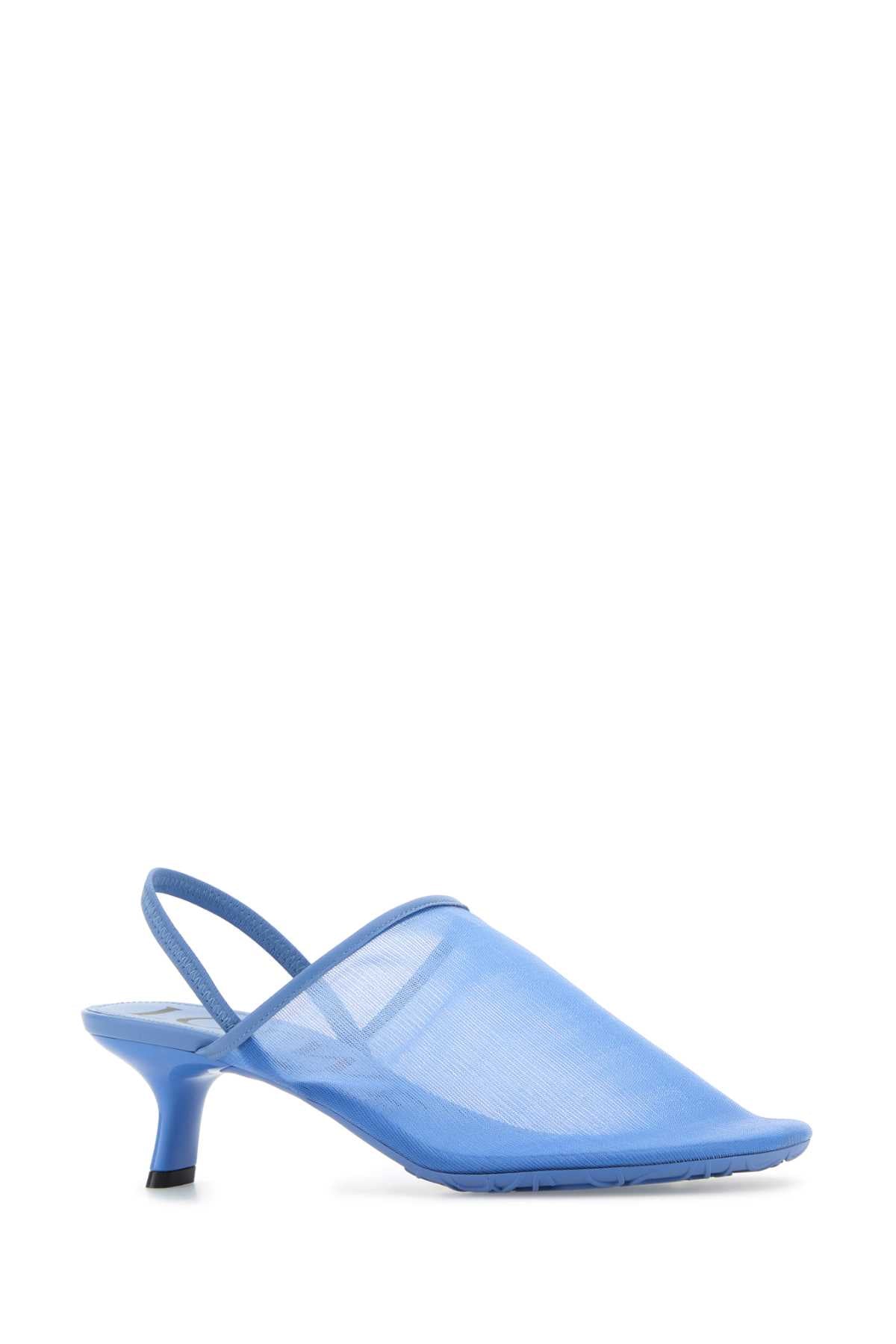 Cerulean Blue Mesh Petal Pumps Seablue Scarpe Con Tacco