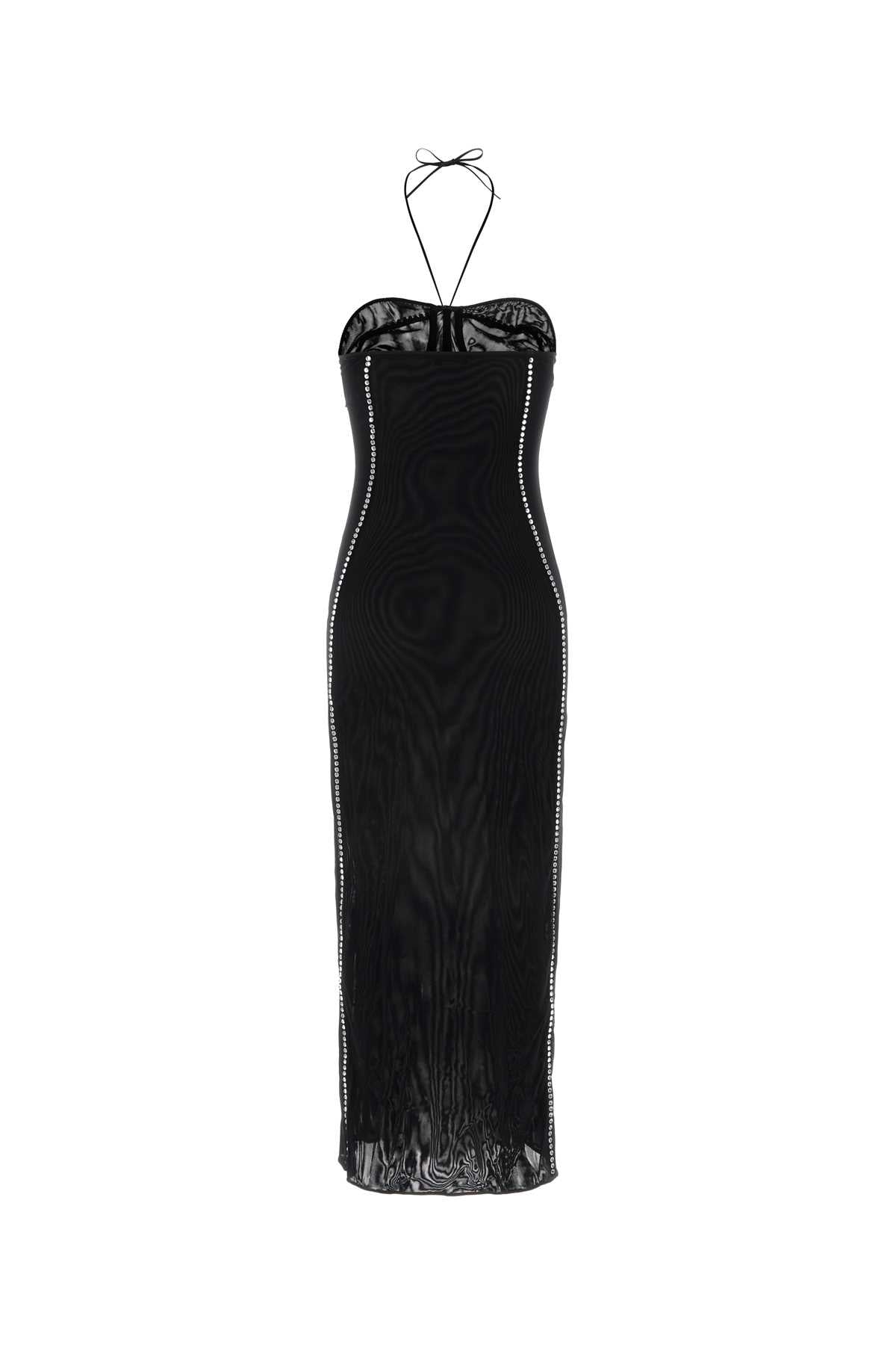 Black Stretch Tulle Dress Exterior: Nylon Elastane Abiti