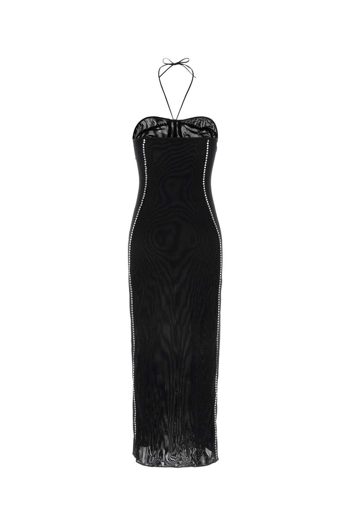 Black Stretch Tulle Dress Exterior: Nylon Elastane Abiti