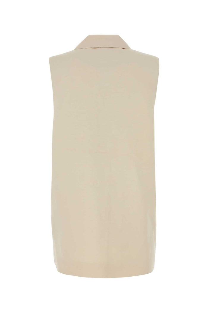 Ivory Viscose Blend Vest Pearl Giacche E Gilet