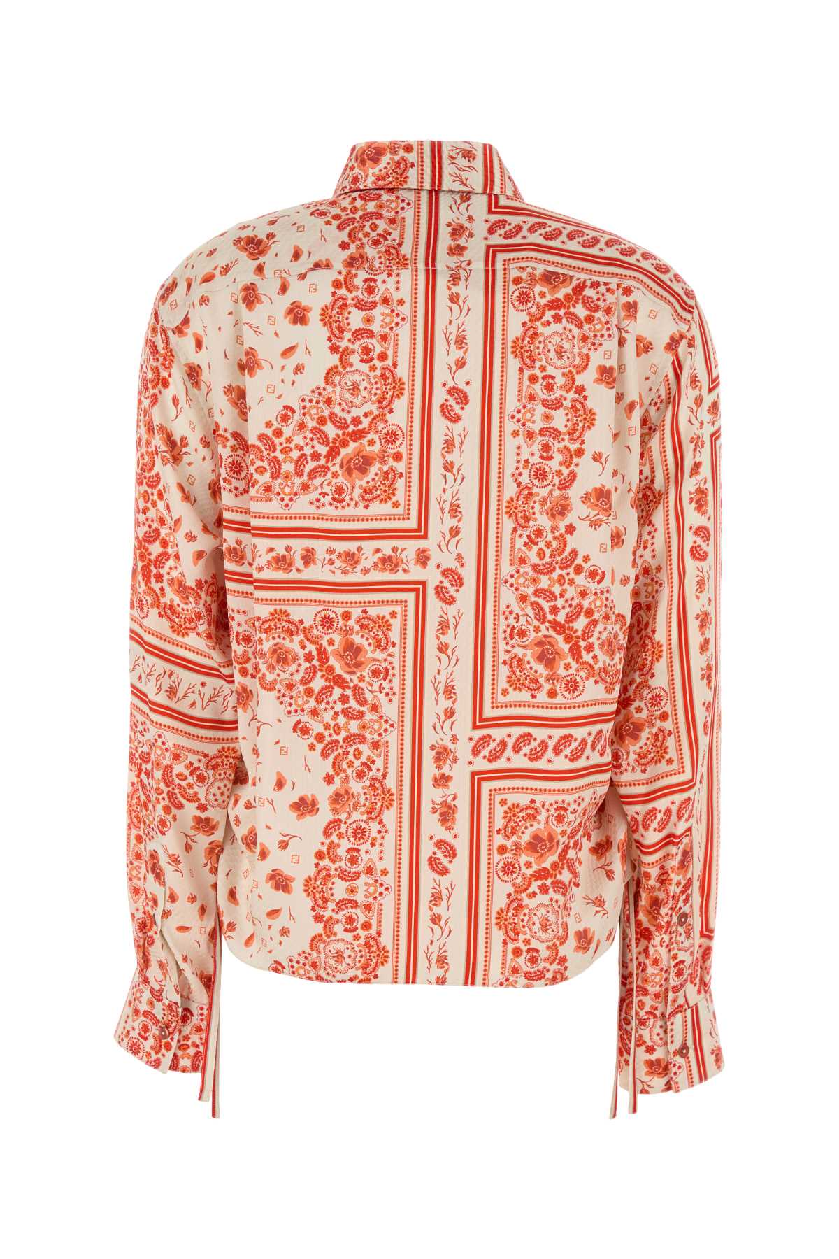 Printed Silk Shirt Coral Exterior: Camicie