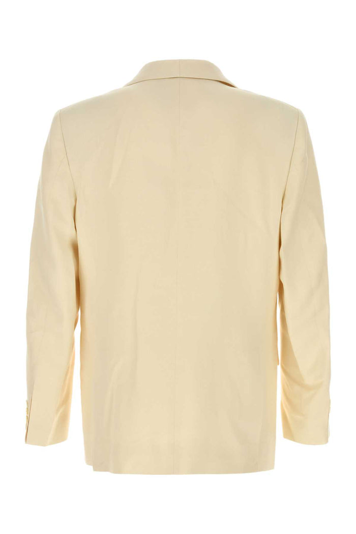 Cream Viscose Blend Blazer Giacche E Gilet