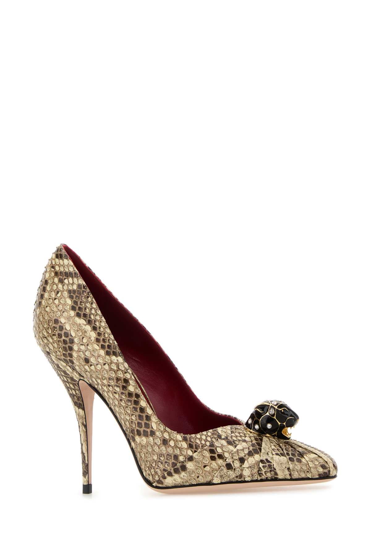 Multicolor Leather Pumps Crema Scarpe Con Tacco