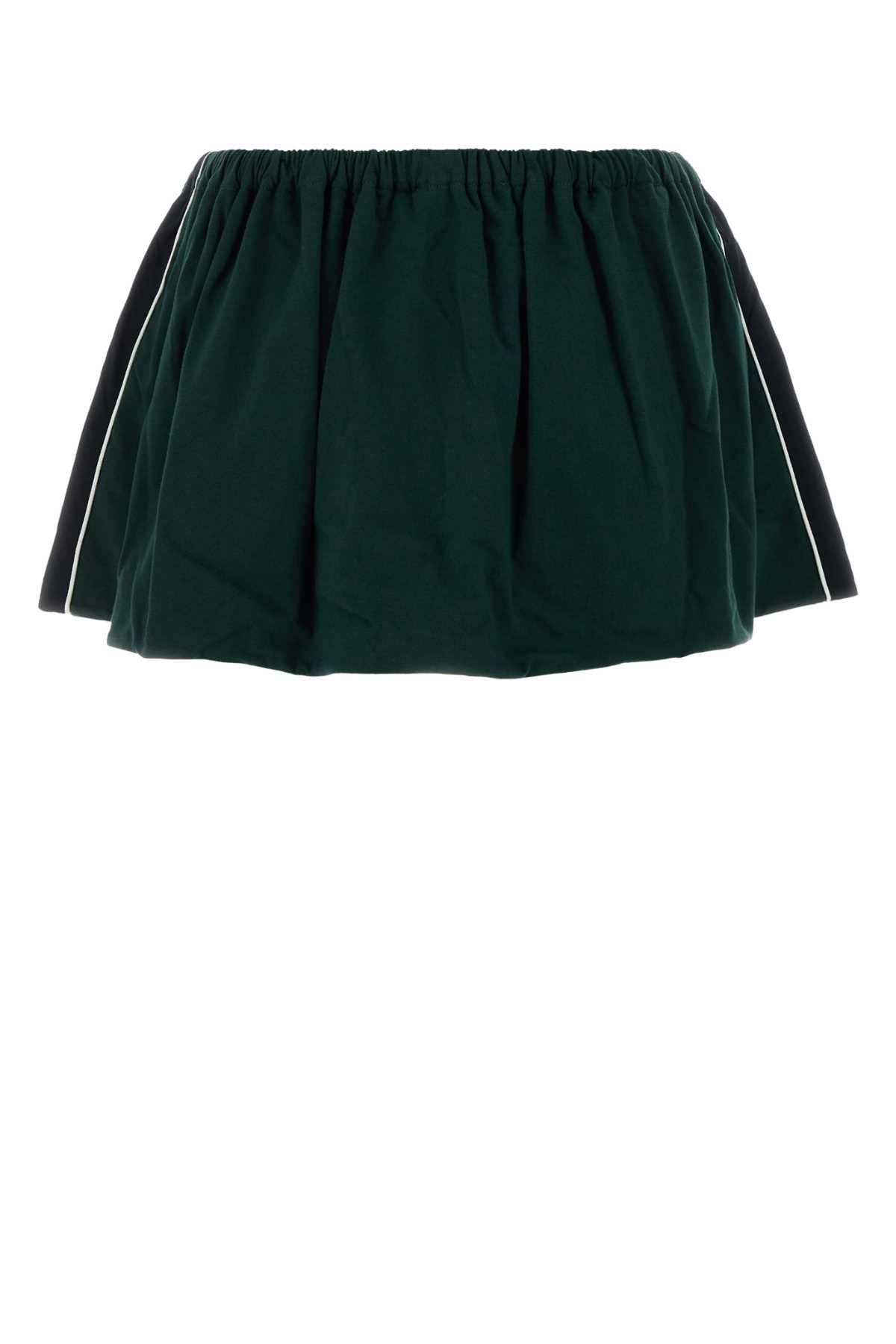 Bottle Green Cotton Mini Skirt Bottigliablu Gonne