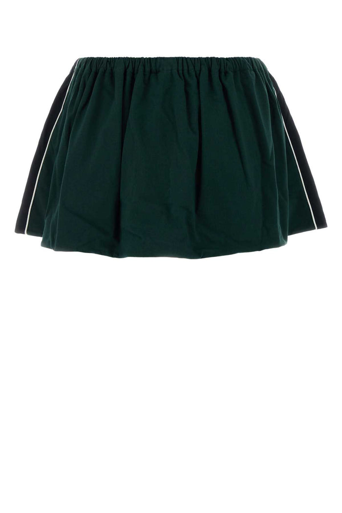 Bottle Green Cotton Mini Skirt Bottigliablu Gonne