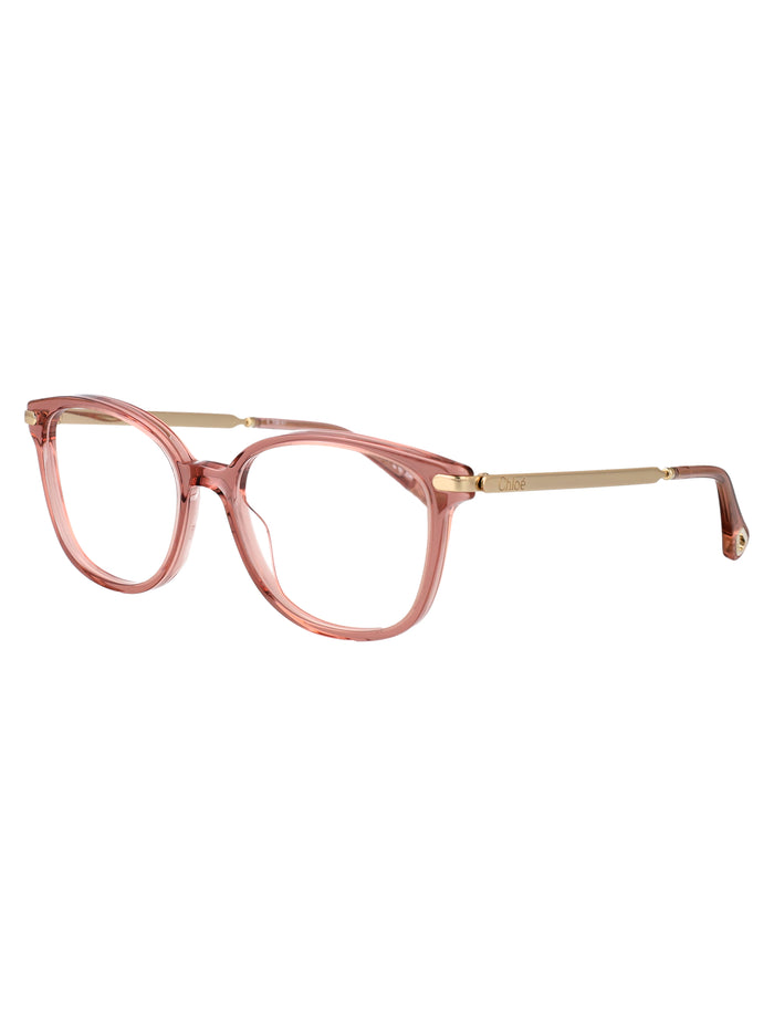 Ch0359o Pink-gold-transparent Acetate Optical