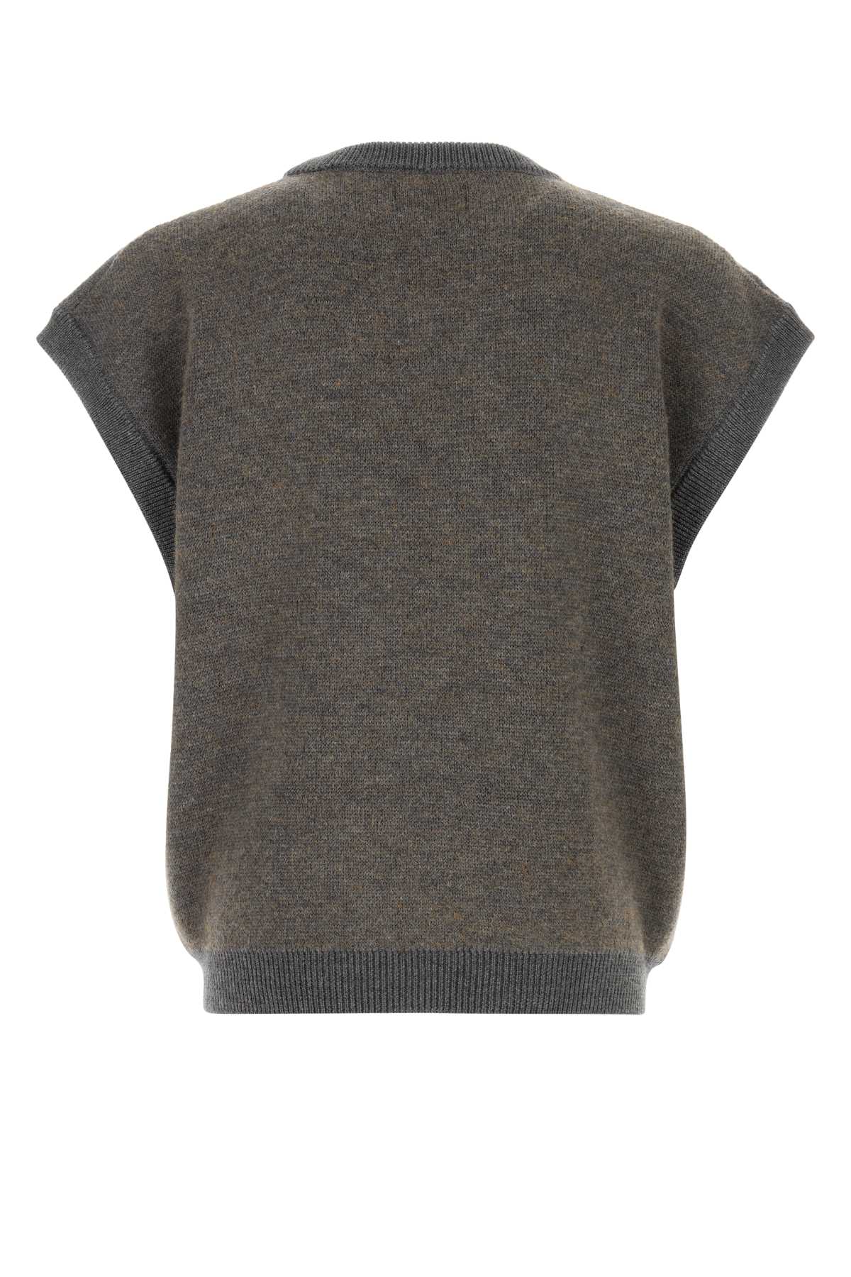 Grey Wool Blend Teddy Bear Vest Md78_82 Hazelnut Exterior: Nylon Maglieria