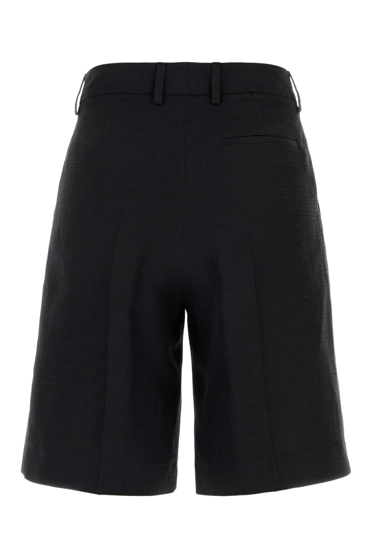 Slate Viscose Blend Simone Bermuda Shorts Nero