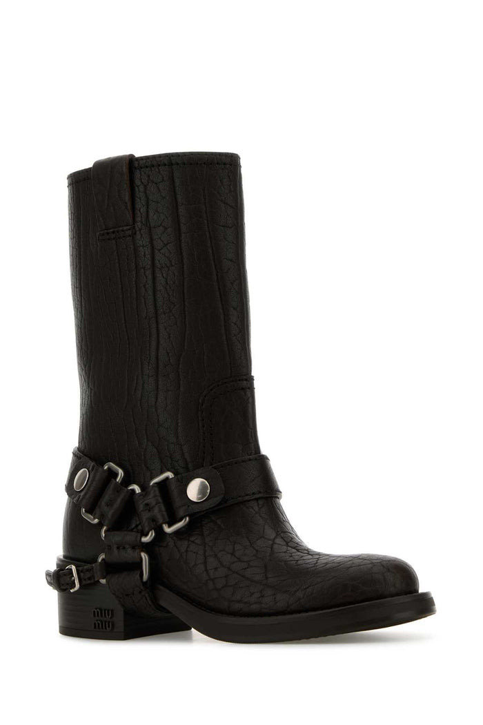 Dark Brown Leather Ankle Boots Palissandro Vitello Stivali