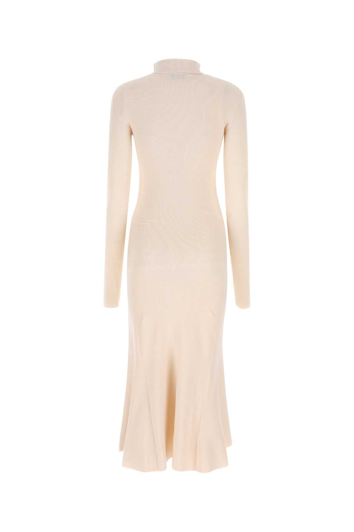 Sand Silk Blend Dress 9501 T Domesticated Calf Le Abiti
