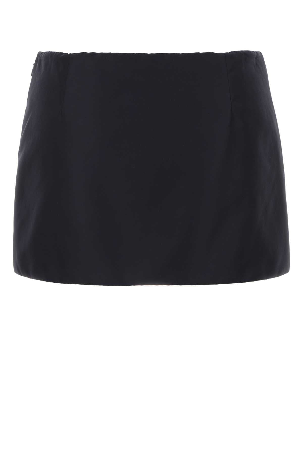 Navy Blue Nylon Mini Skirt Bleu Gonne