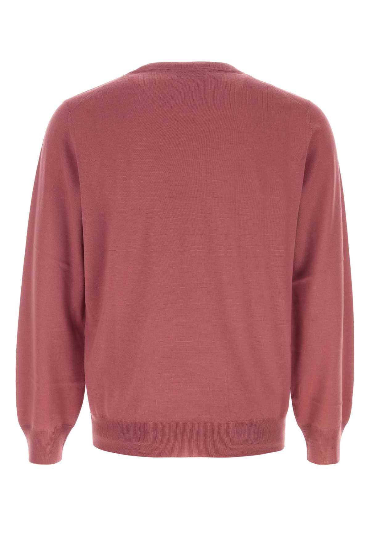 Dark Pink Wool Blend Sweater Corallo Exterior: Cashmere Maglieria