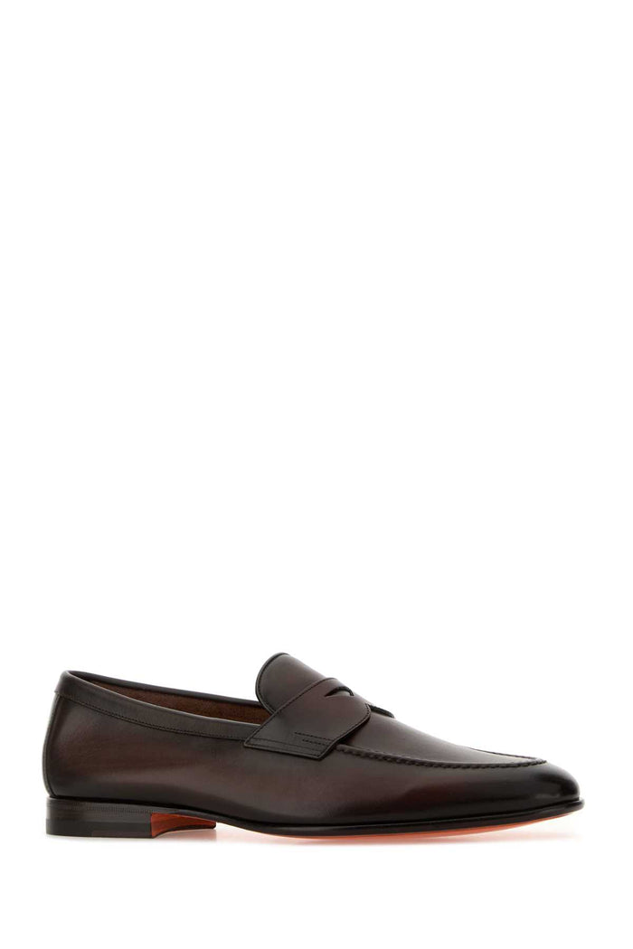 Dark Brown Leather Sullivan Loafers Tmioro Mocassini