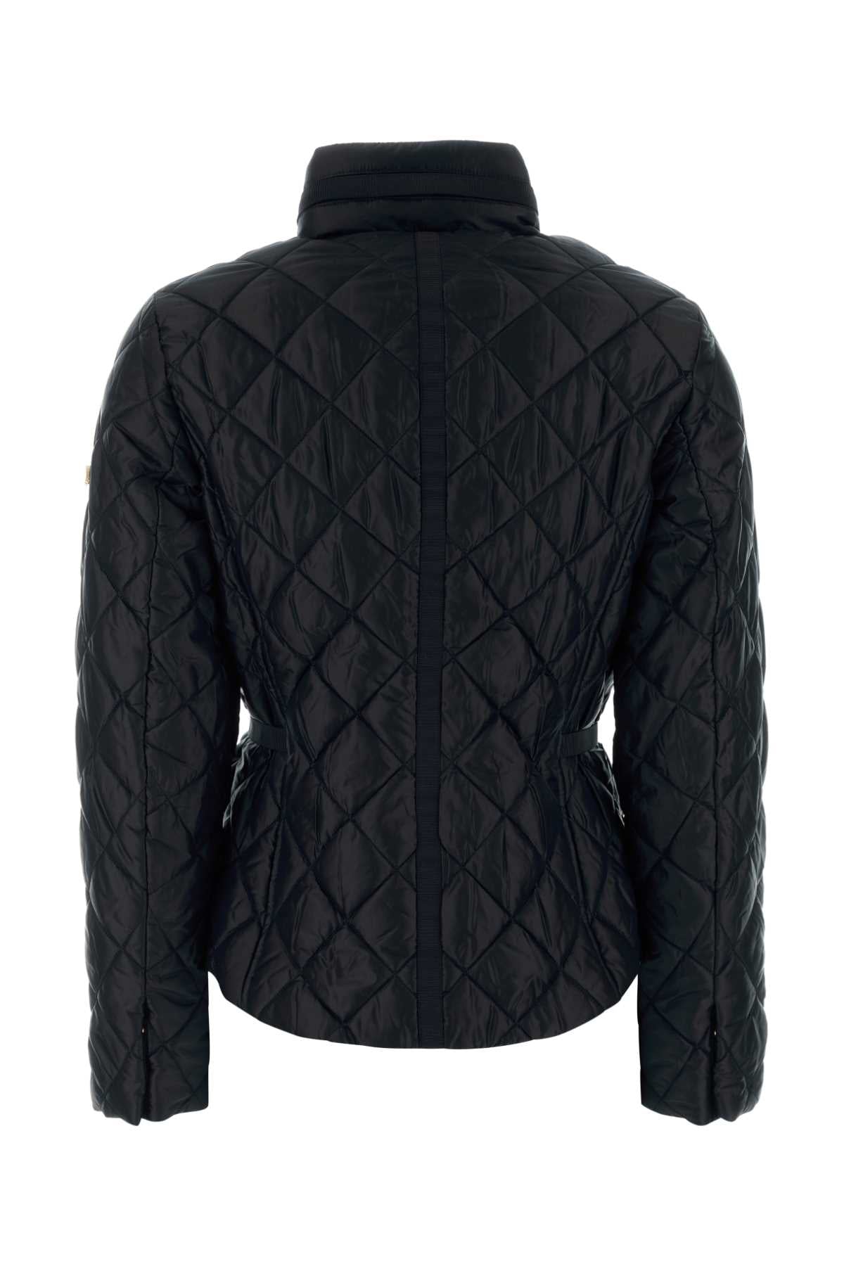 Black Polyester Padded Jacket Recycled Giubbini