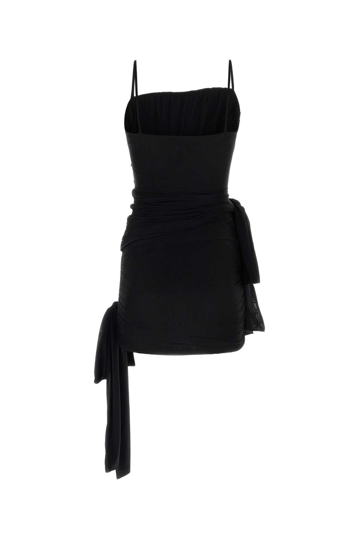 Black Stretch Nylon Mini Dress Nero Abiti