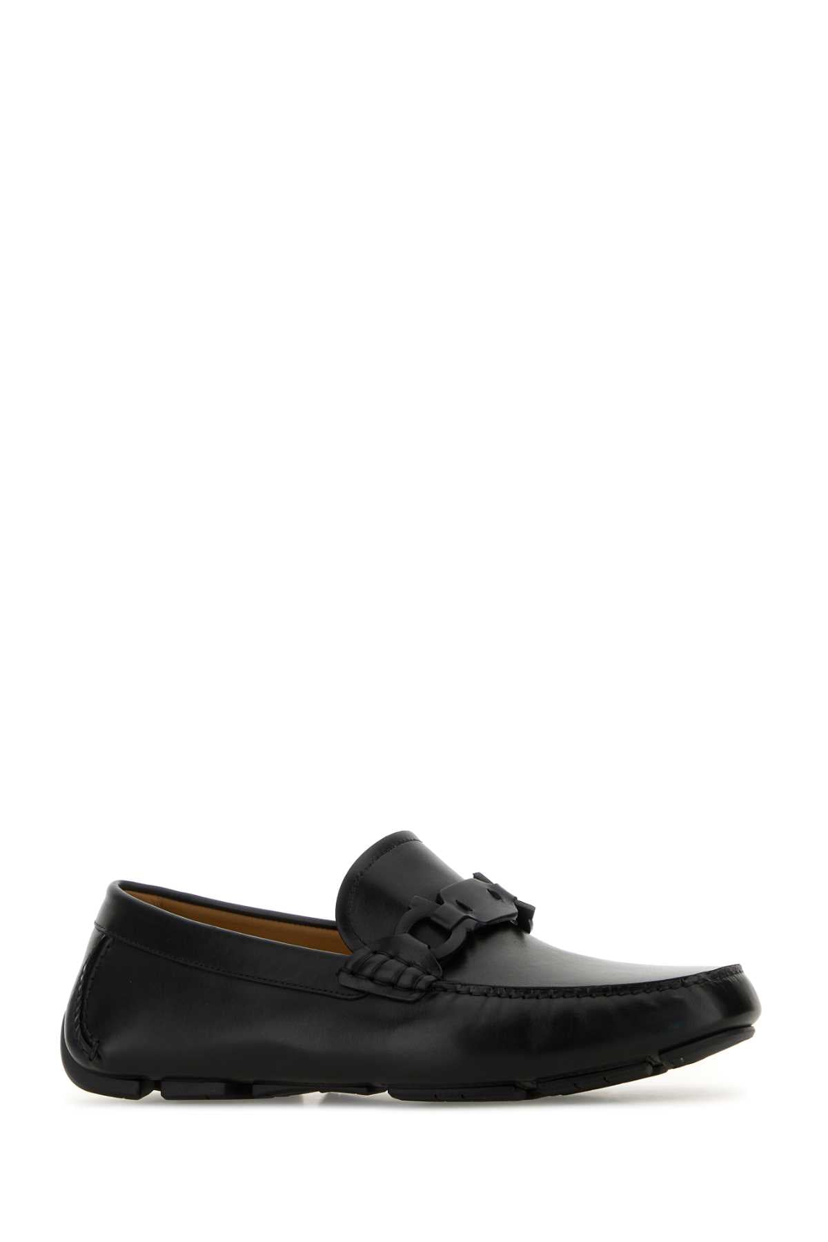 Black Leather Byte Loafers Nero Mocassini