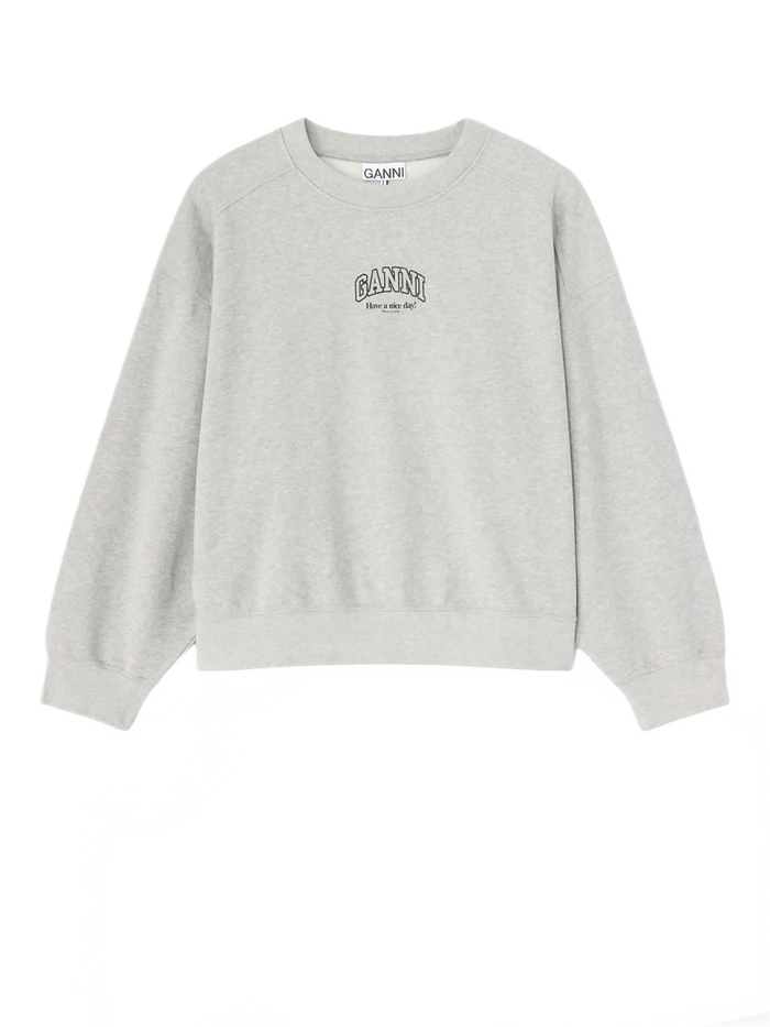 Sweatshirt With Logo Grey Organic Cotton Sweatshirts