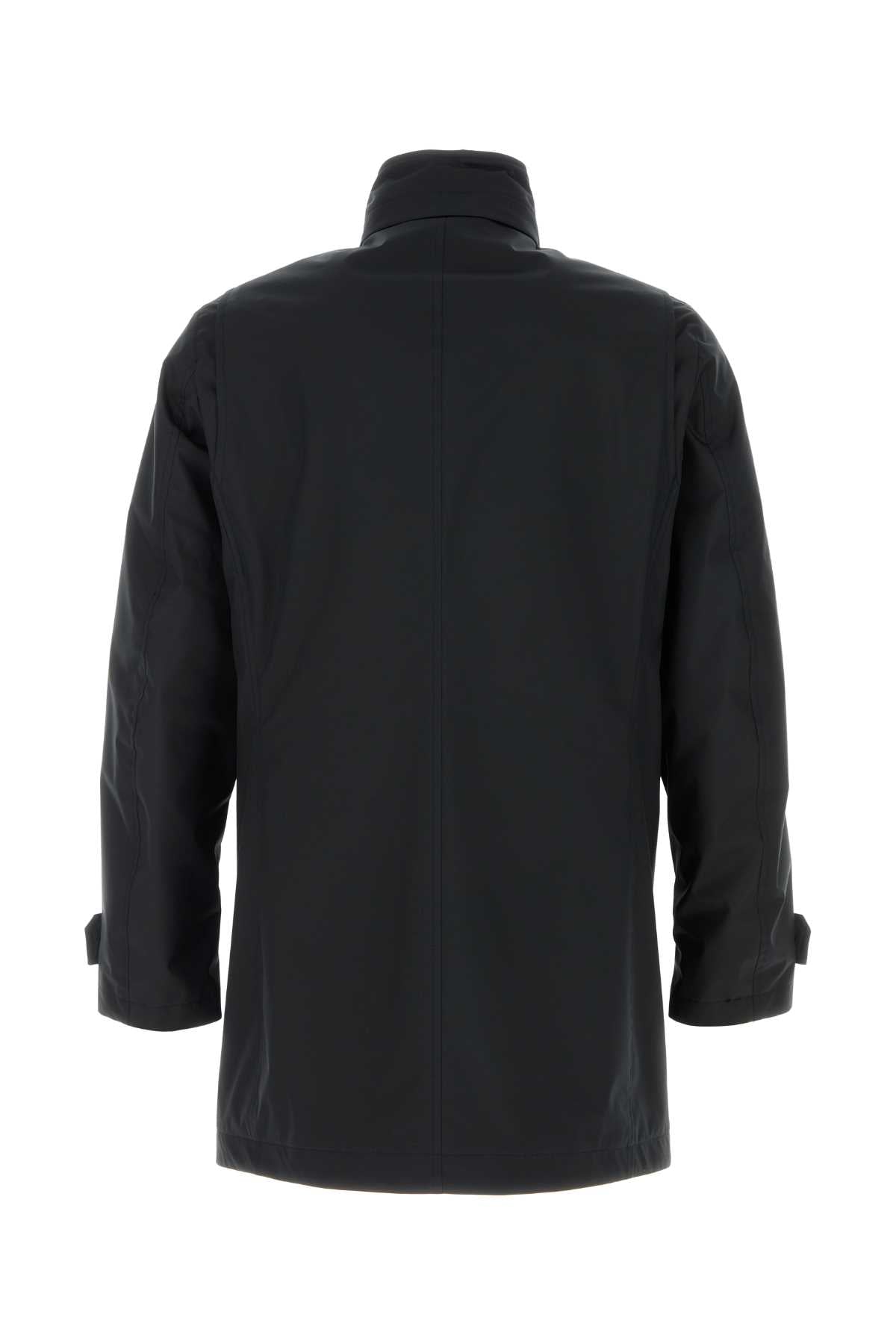 Black Polyester Blend Duca Jacket Darkblu Giubbini