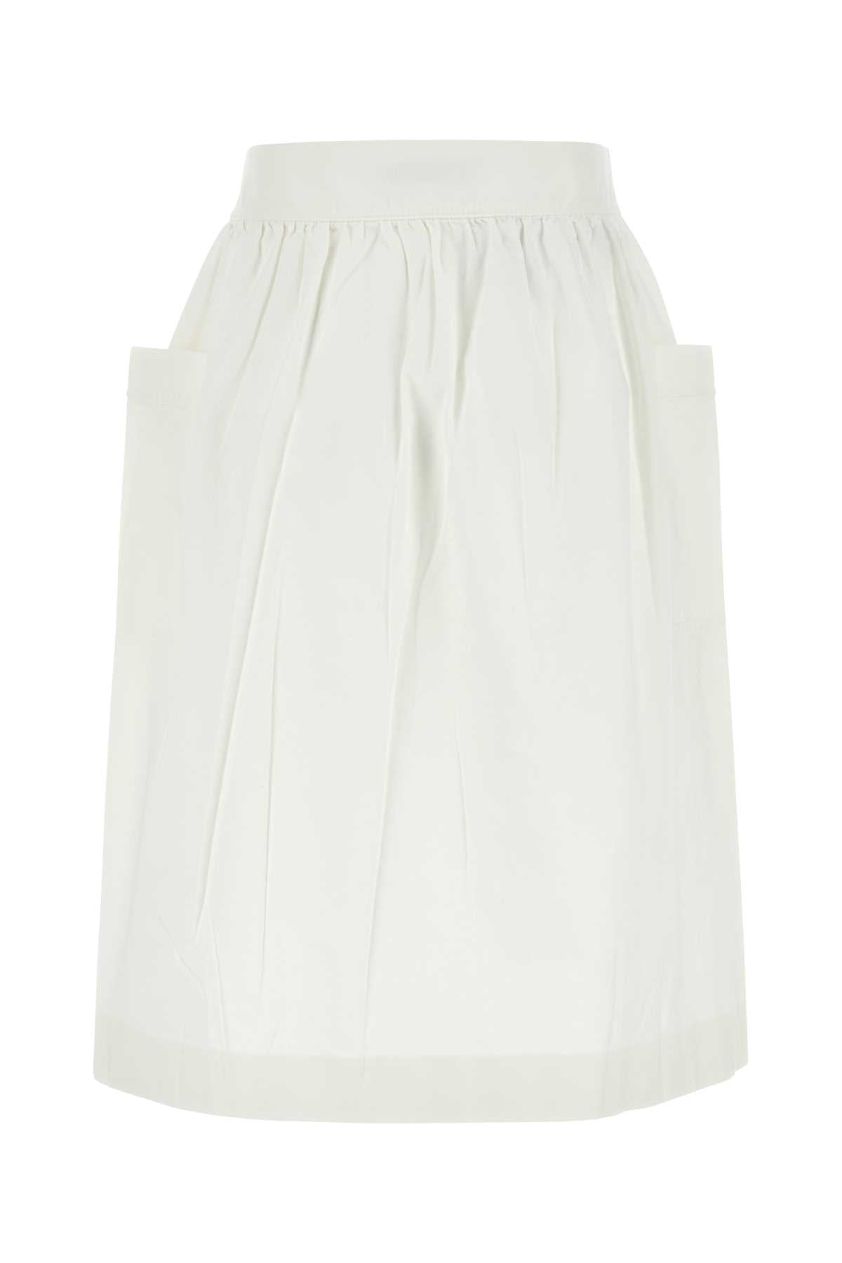 White Gabardine Skirt Bianco Co-trochusniloticus Gonne