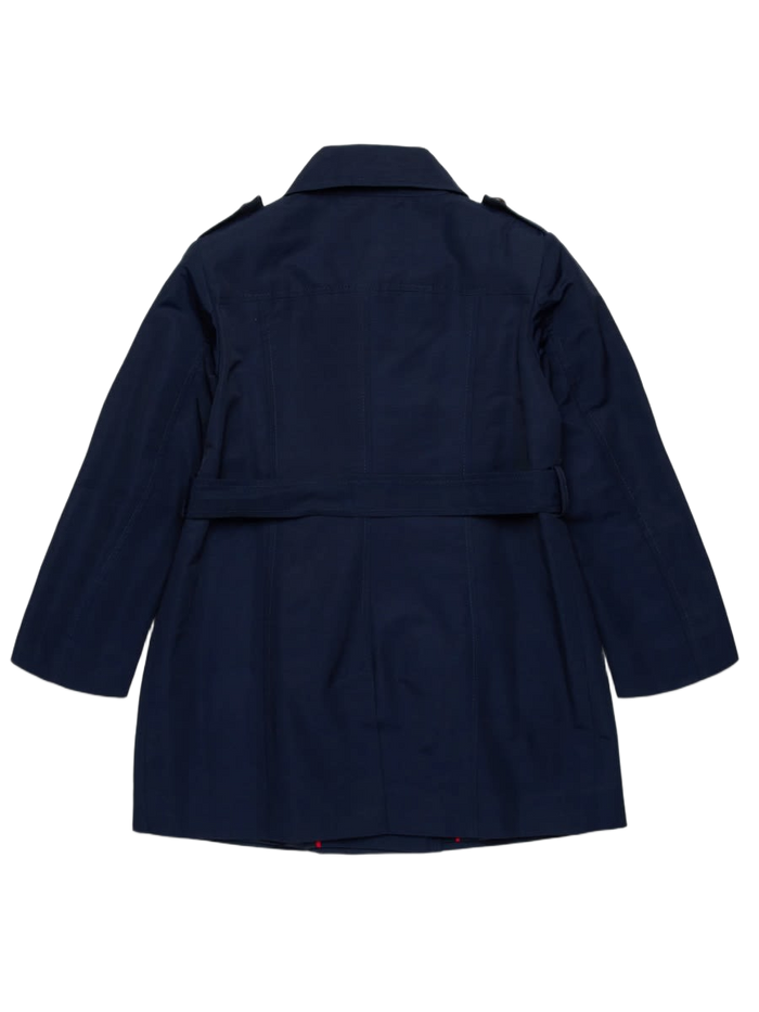 Jacket Blue Cotton Nylon Trenches And Coats