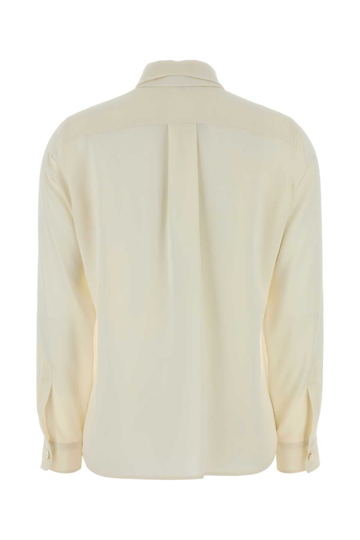 Ivory Crepe Colmo Shirt Avorio Exterior: Silk Camicie