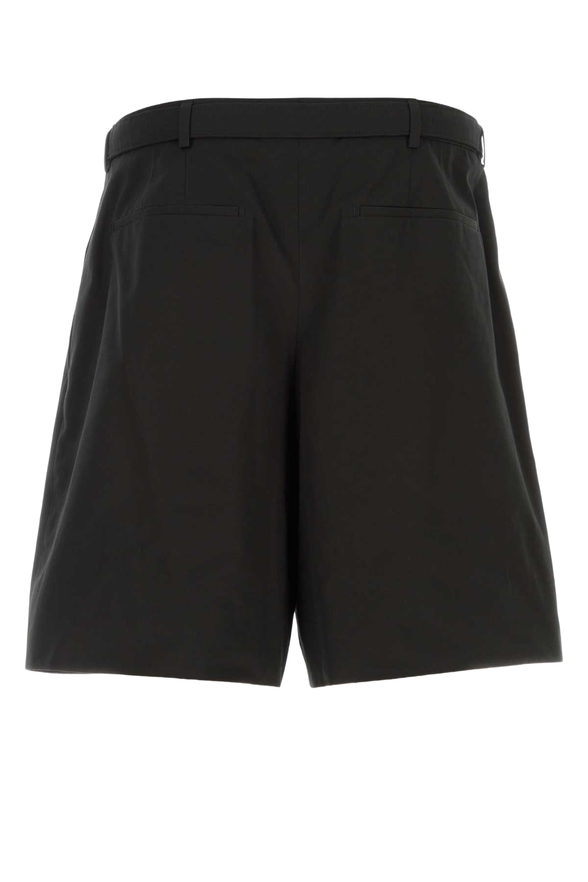 Black Poplin Bermuda Shorts Noir Exterior: Cotton