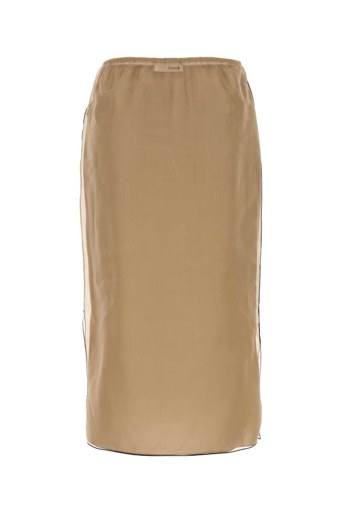 Beige Organza Sydni Skirt Teastain Exterior: Silk Lining: Gonne