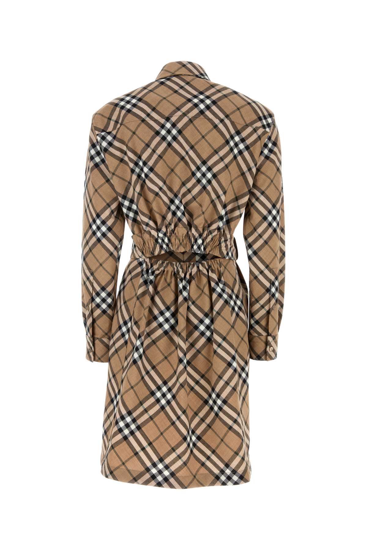 Embroidered Jersey Shirt Dress Lindenipcheck Exterior: Polyester Wool Abiti