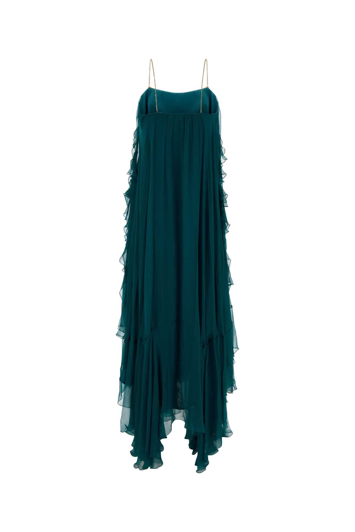 Teal Green Muslin Long Dress Lovelyteal Abiti
