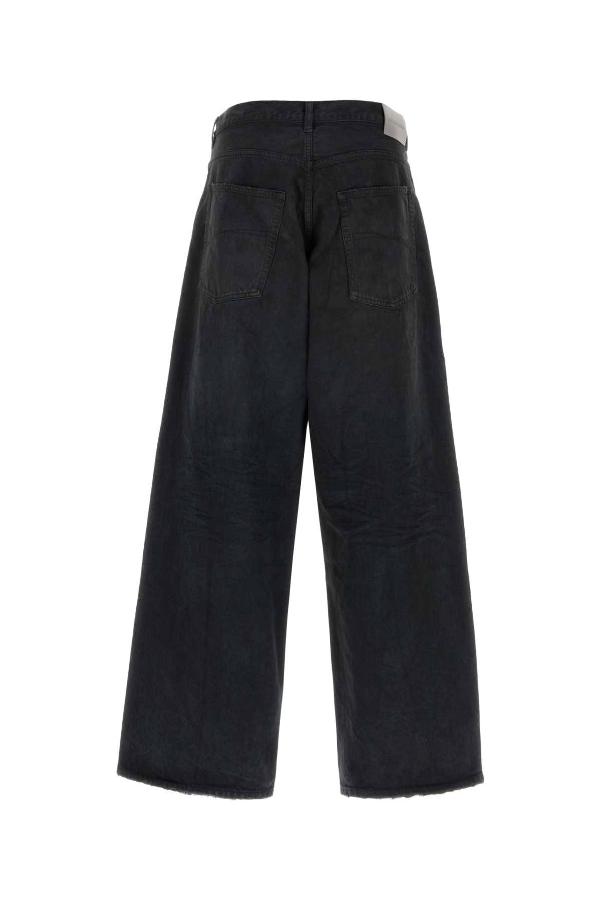 Black Denim Wide-Leg Jeans Darkbrownblack T Cotton Dt Cowhide Fp