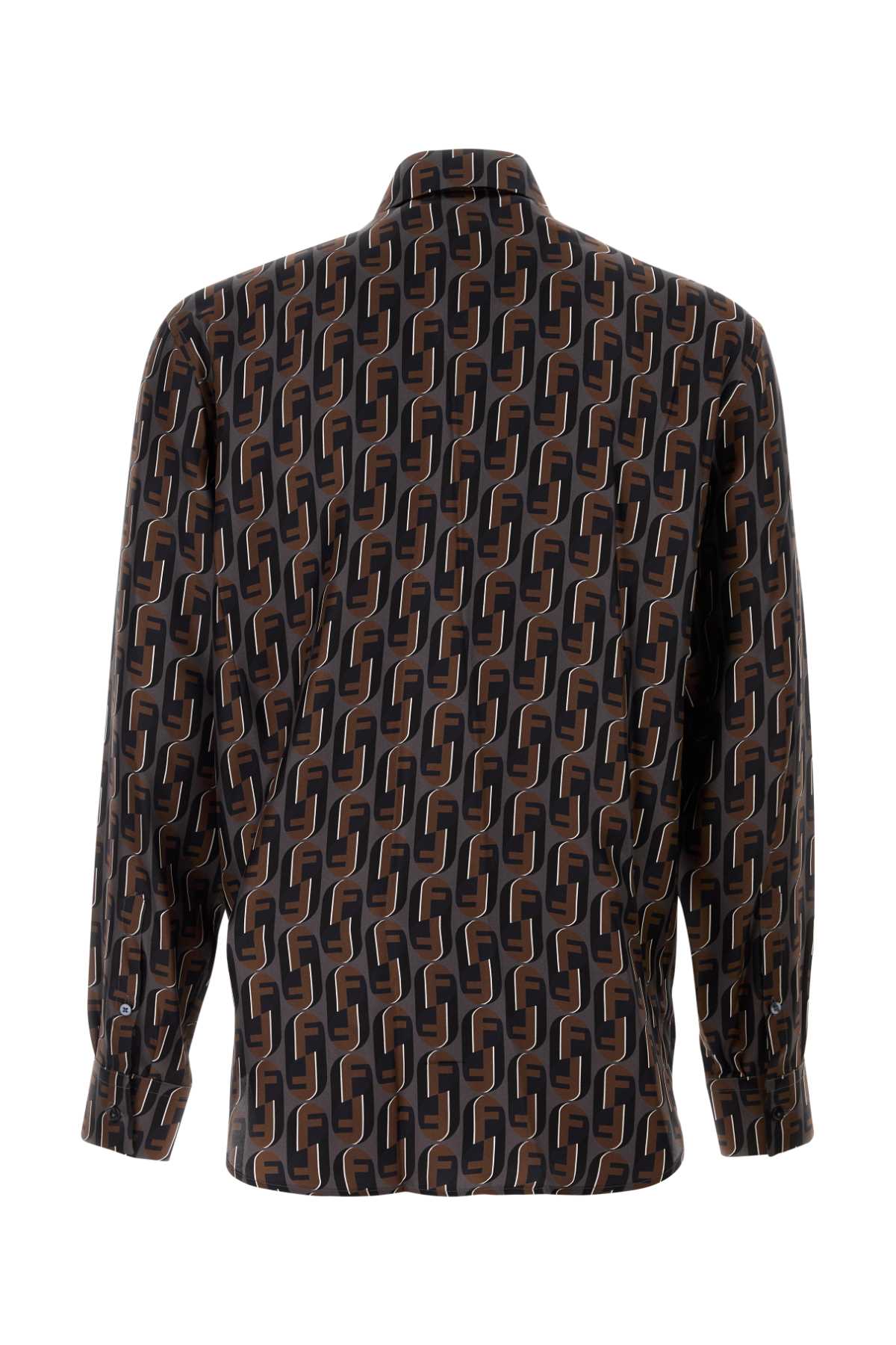 Printed Silk Shirt Peltro Blu Exterior: Camicie