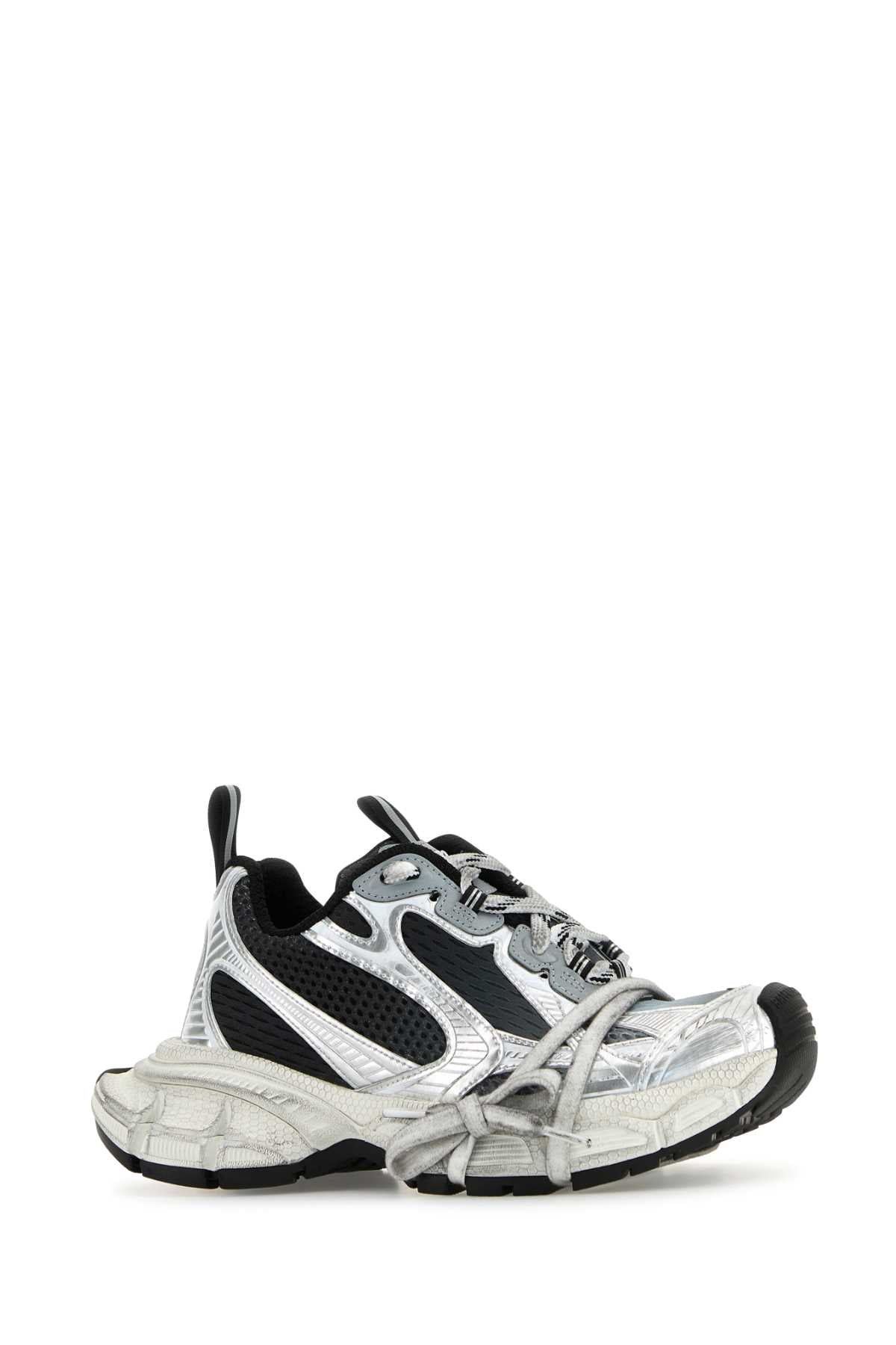 Multicolor Mesh And Rubber 3xl Gradient Sneakers Blk/grey/white T Polyurethane Polyester
