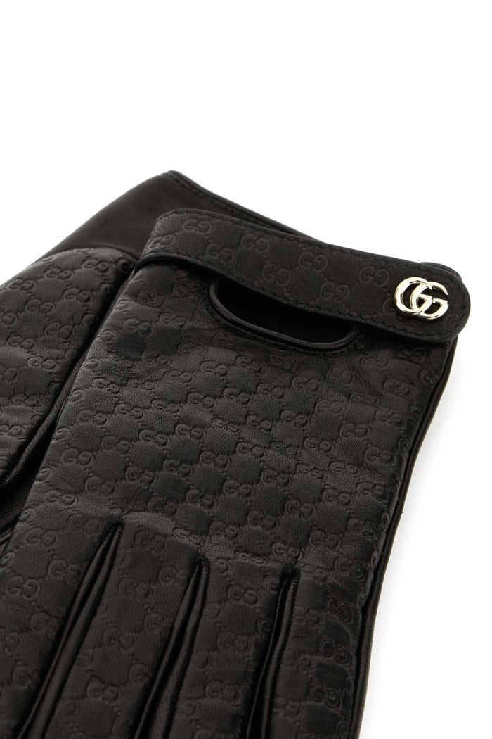 Black Leather Gloves Guanti