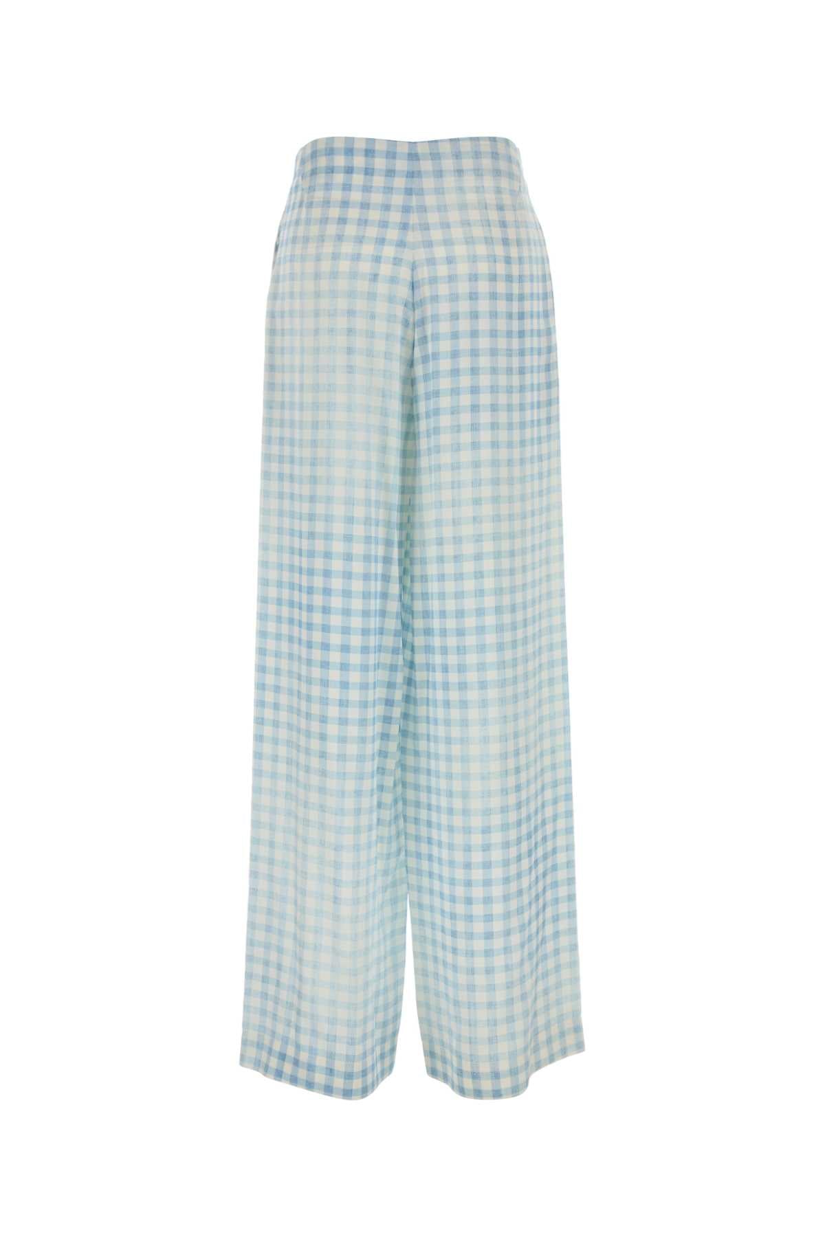 Printed Silk Pyjama Pant Biancoazzurro Sem Pantaloni