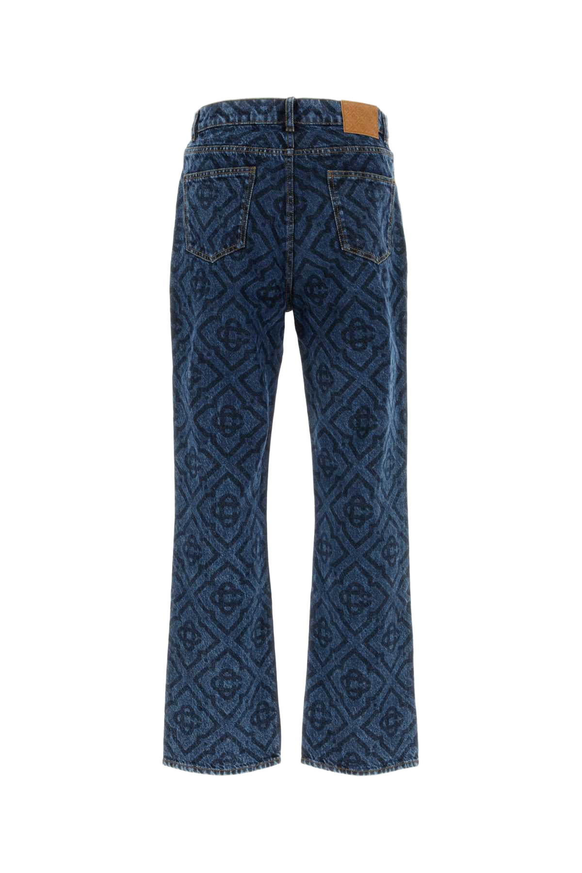 Printed Denim Jeans Monogramdarkvintagewash Exterior: Cotton