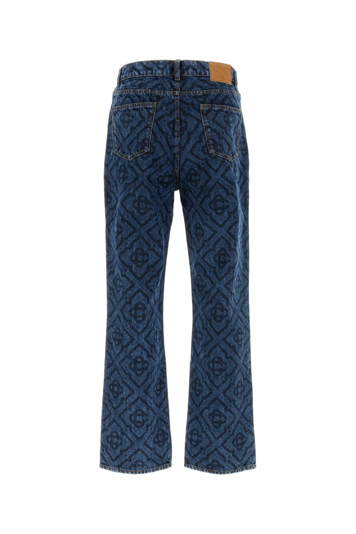 Printed Denim Jeans Monogramdarkvintagewash Exterior: Cotton