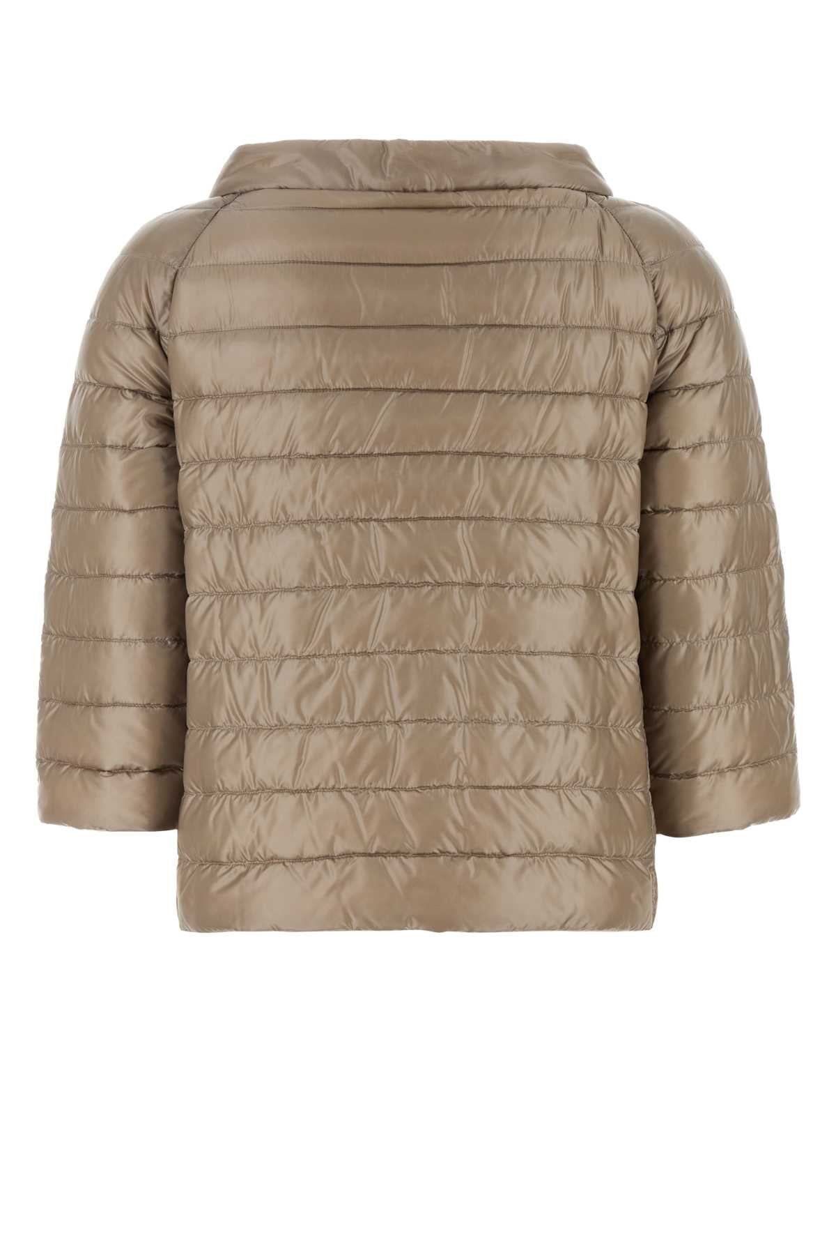 Cappuccino Nylon Reversible Down Jacket Tortorachantilly Piumini