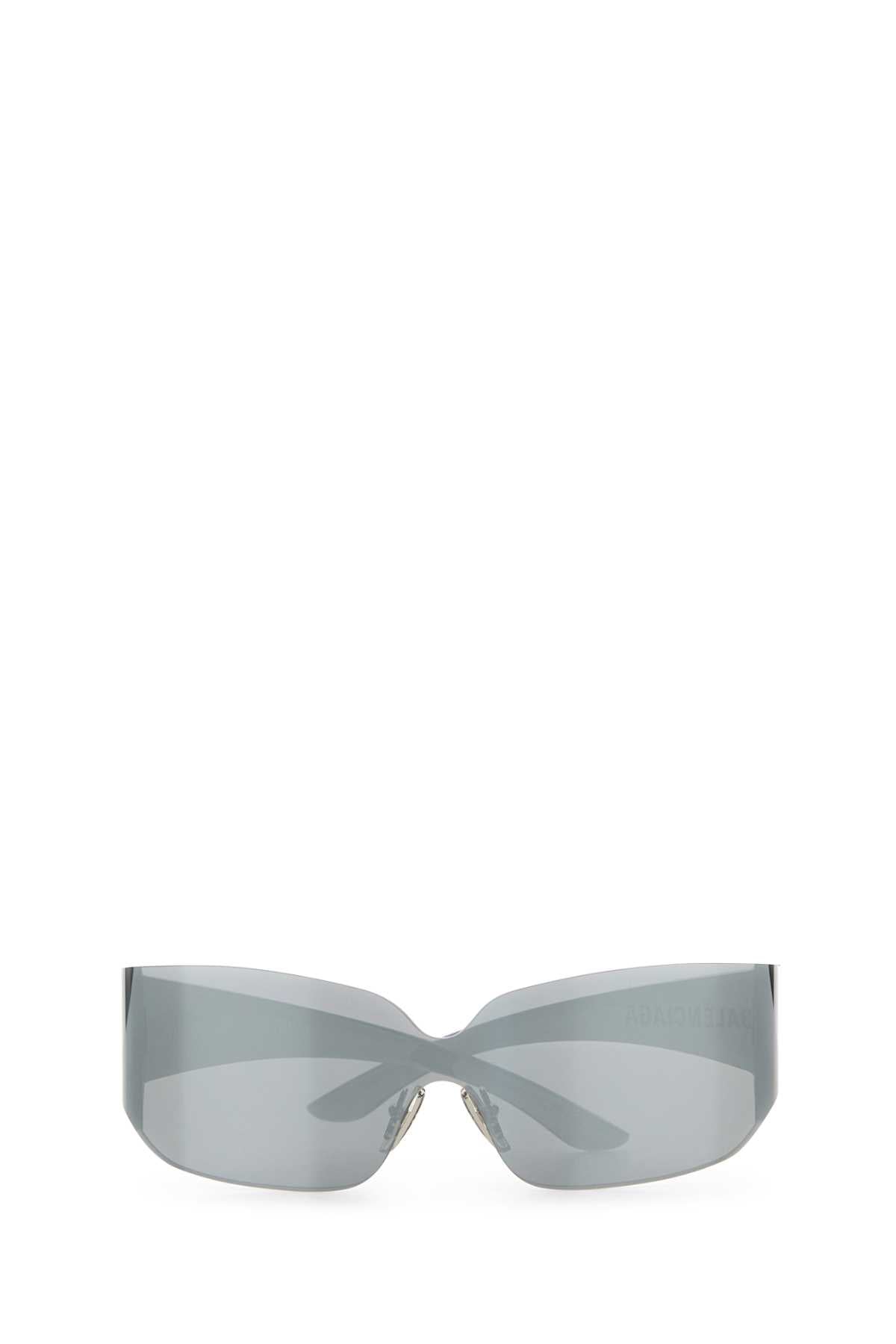 Grey Nylon Mono Square Sunglasses Mirror Silver Exterior: Occhiali Da Sole
