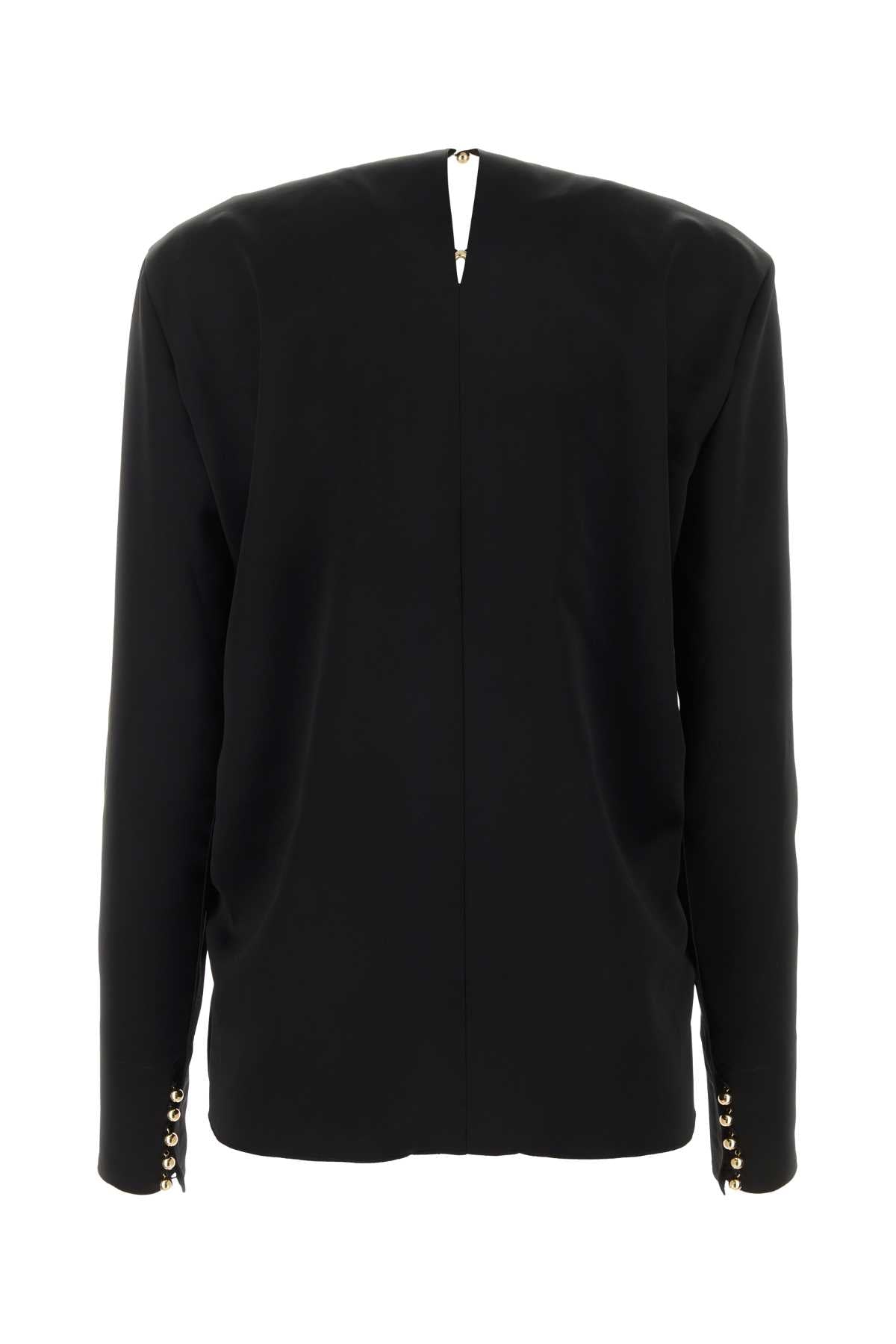Black Triacetate Blend Blouse Maglie