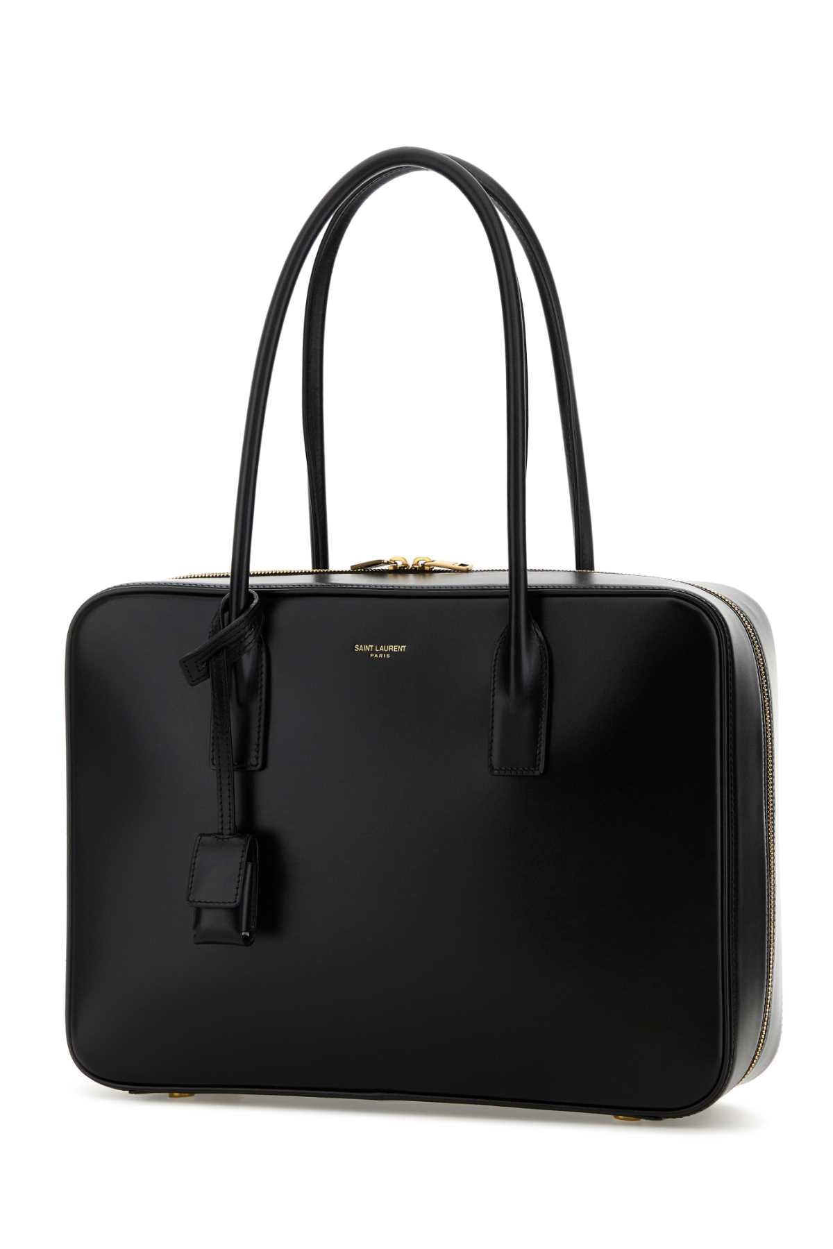 Black Leather Sac De Jour Handbag Nero Borse A Mano