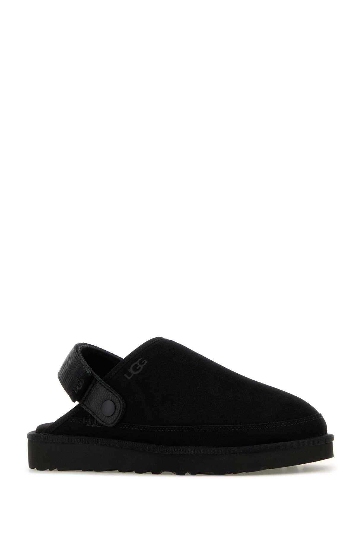 Black Suede Goldencoast Slippers Upper Material Leather