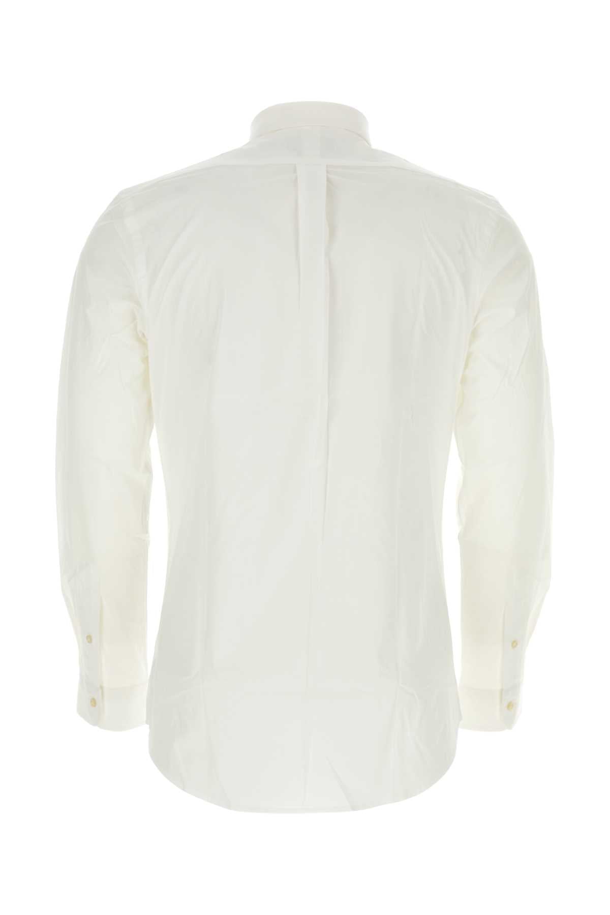 White Stretch Cotton Shirt 002 Exterior: Elastane Camicie